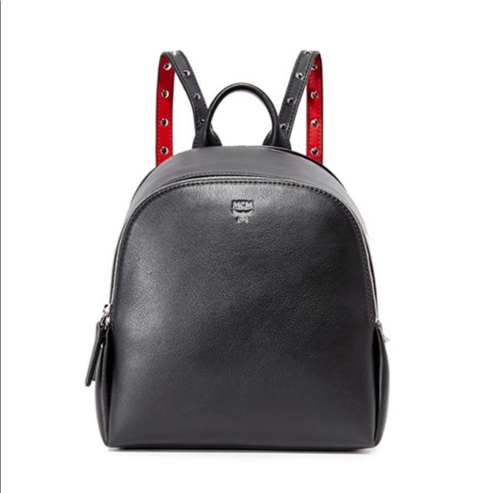 MCM Polke Mini Black Studded Backpack